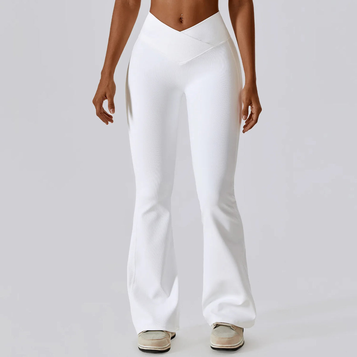 Women’s high-waist flared leggings by Athletic Sanctuary, featuring a sculpting fit and flowing design for active wear.