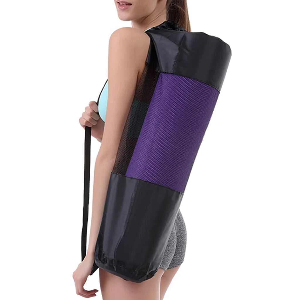 Athletic Sanctuary breathable yoga mat bag made of durable Oxford fabric with a strap for easy carrying