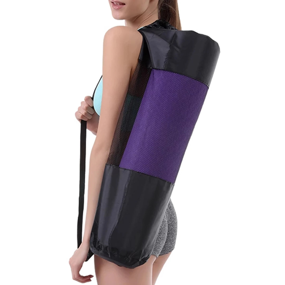 Athletic Sanctuary breathable yoga mat bag made of durable Oxford fabric with a strap for easy carrying