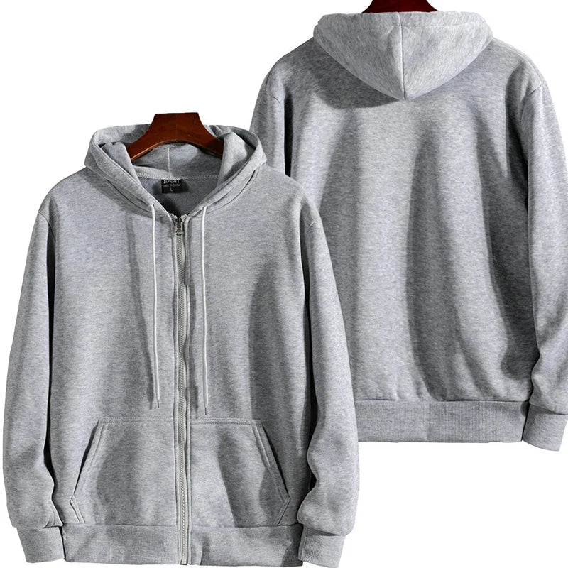 Men’s Zip-Up Hoodie – Casual Loose Fit Sweatshirt