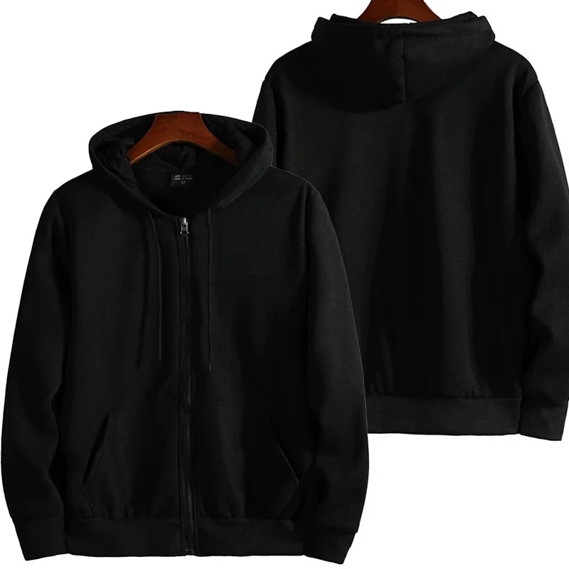 Men’s Zip-Up Hoodie – Casual Loose Fit Sweatshirt