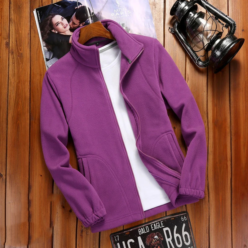 Women’s warm fleece zip-up sweatshirt from Athletic Sanctuary, casual running jacket with cozy fleece interior and sporty design.
