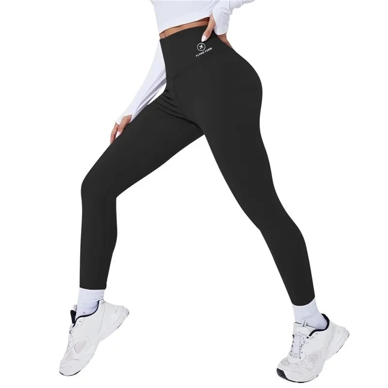 Women’s brown high waist push-up yoga leggings from Athletic Sanctuary, designed for gym and fitness workouts.