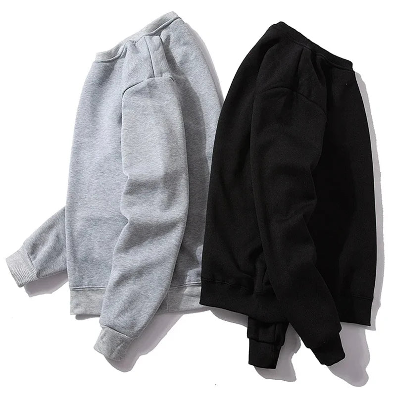 Athletic Sanctuary men's and women's fleece-lined crewneck sweatshirts, casual loose fit pullover tops for spring and fall wear.