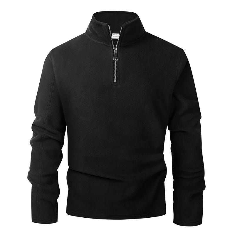 Men’s Athletic Sanctuary fleece hoodie with thick warm fabric and quarter zip pullover design, suitable for cold weather.