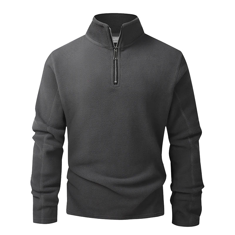 Men’s Athletic Sanctuary fleece hoodie with thick warm fabric and quarter zip pullover design, suitable for cold weather.