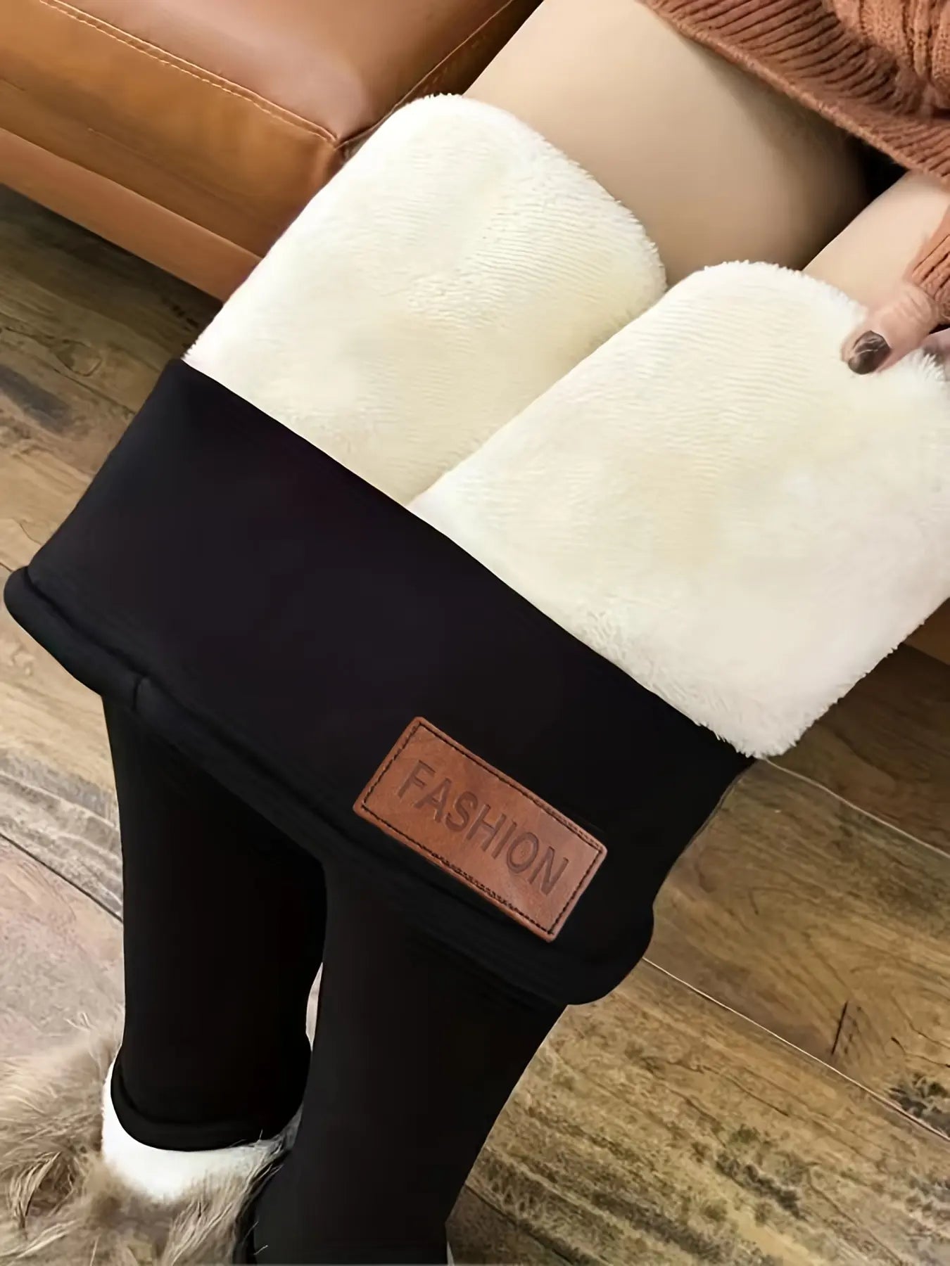 Women’s high-waisted winter leggings by Athletic Sanctuary, soft stretch tights designed for warmth and comfort.