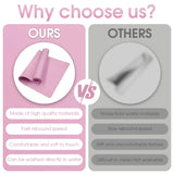 Comparison chart of Athletic Sanctuary 4MM EVA yoga mat in pink and gray, highlighting its anti-slip design for exercise and Pilates.
