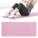 Person exercising on a pink 4mm EVA yoga mat with a pink block, demonstrating anti-slip exercise and Pilates fitness.