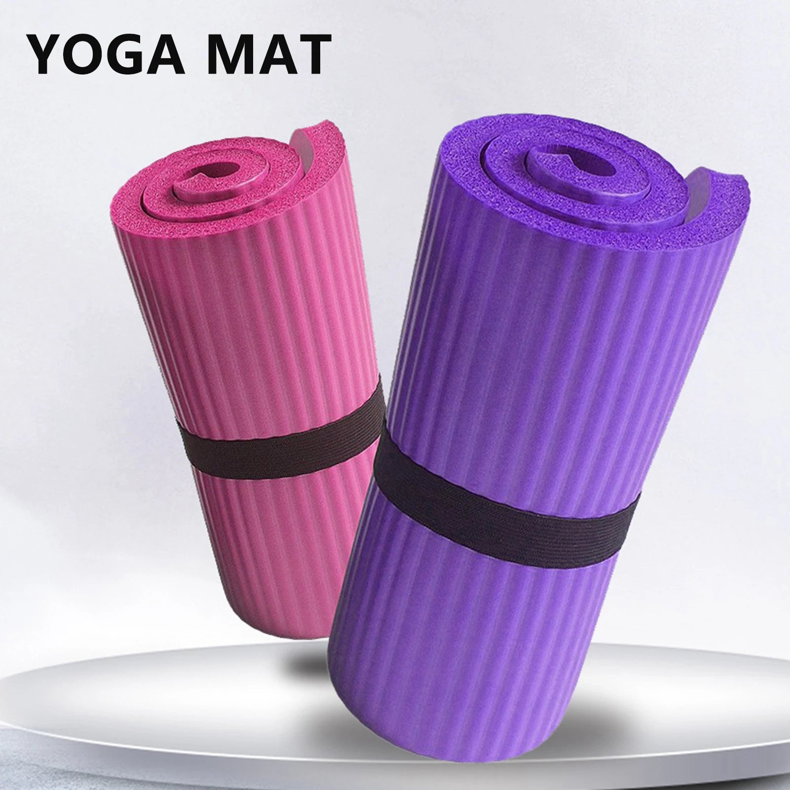 Mini premium yoga mat by Athletic Sanctuary, soft Pilates and stretching exercise mat with textured surface for grip and comfort.