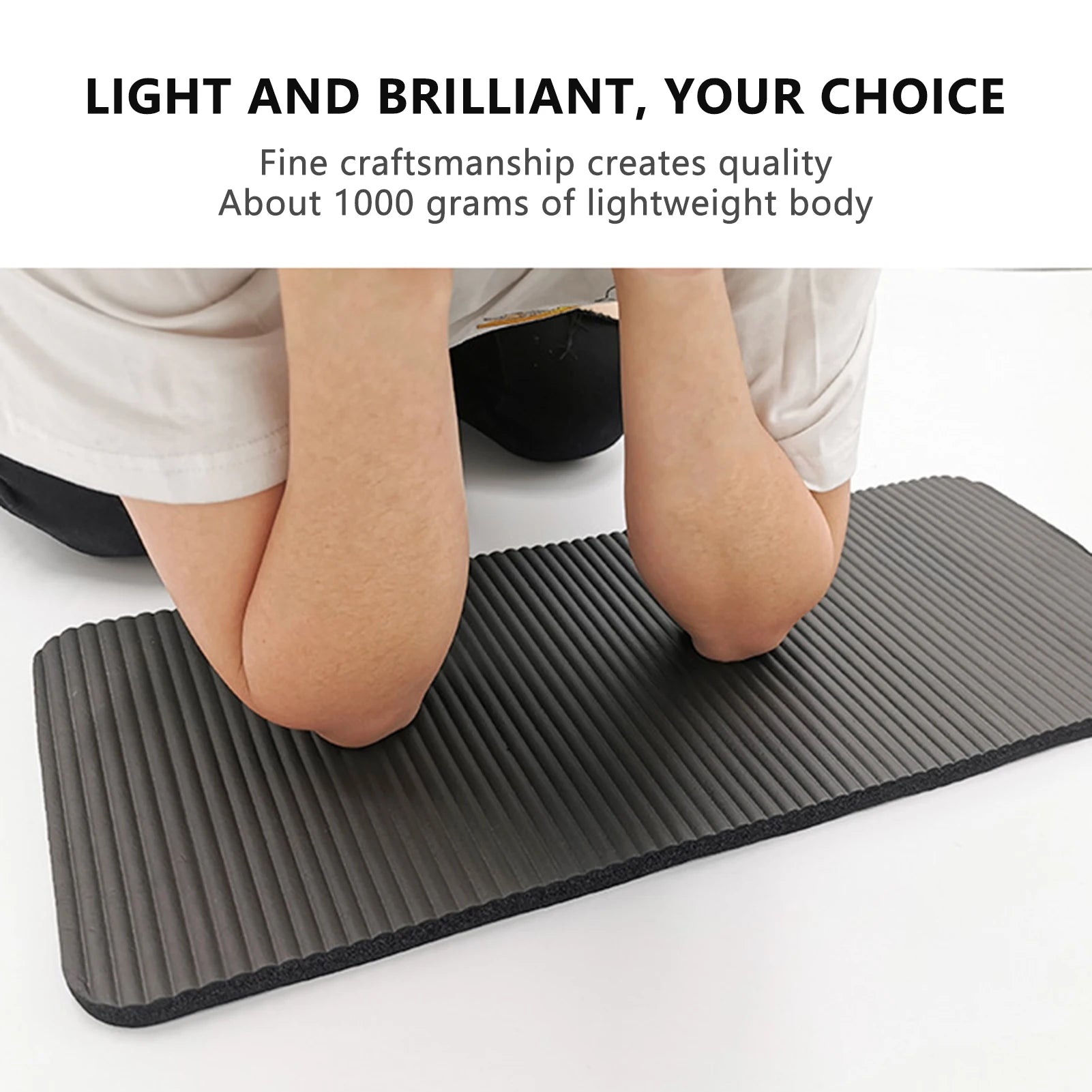 Person using black Athletic Sanctuary Mini Premium Yoga Mat for Pilates and stretching exercises, showcasing its lightweight design