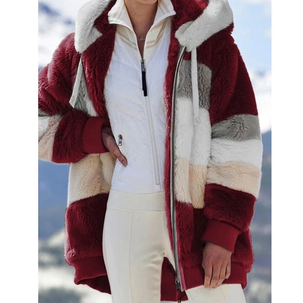 Women’s essential oversized coat by Athletic Sanctuary, warm zip-up comfort layer with cozy, relaxed fit and soft fabric.