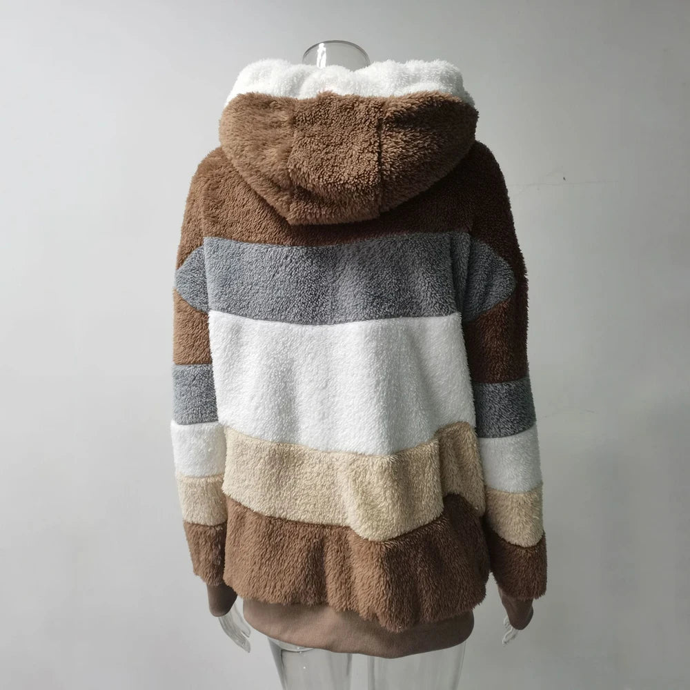 Women’s oversized warm coat by Athletic Sanctuary featuring a zip-up design and cozy, comfortable fit.