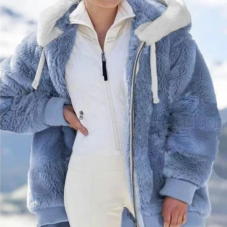 Women’s essential oversized coat from Athletic Sanctuary, warm zip-up comfort layer with a cozy, relaxed fit and casual style.