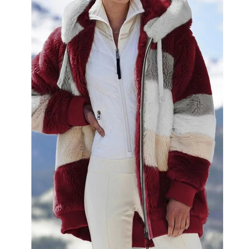 Women's essential oversized coat by Athletic Sanctuary, warm zip-up comfort layer, showcasing soft fabric and relaxed fit.
