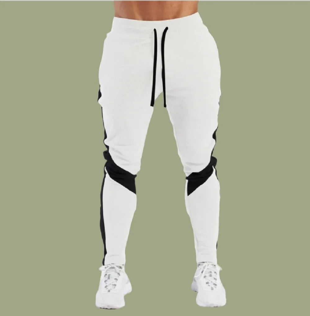 Men’s skinny gym joggers with elastic waistband from Athletic Sanctuary, casual sportswear sweatpants, tapered fit for active wear.