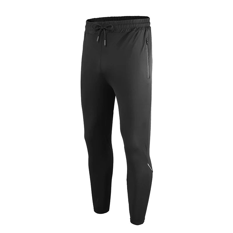 Men’s Athletic Sanctuary streetwear joggers, casual gym and track sweatpants, black with side pockets and elastic waistband.