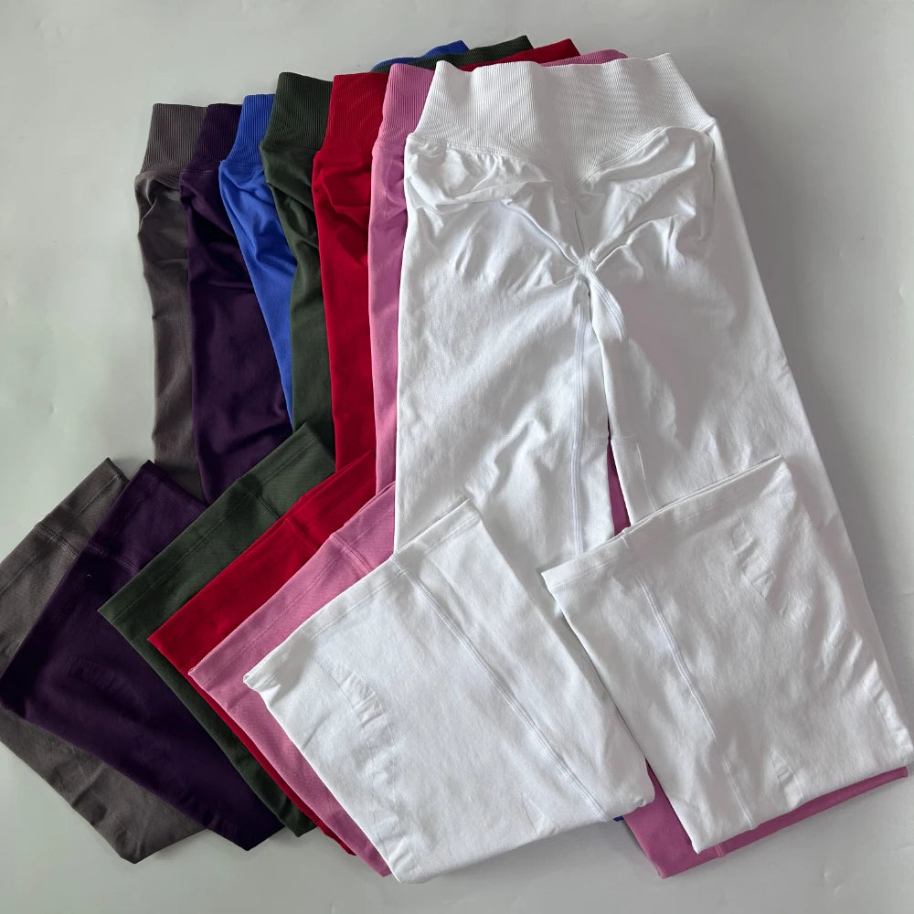 Athletic Sanctuary flared yoga leggings with high waist and sculpting fit, designed for comfortable movement during exercise
