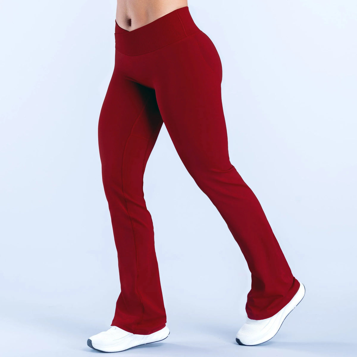 Athletic Sanctuary flared yoga leggings with high waist, sculpting fit and comfortable stretch for active movement.