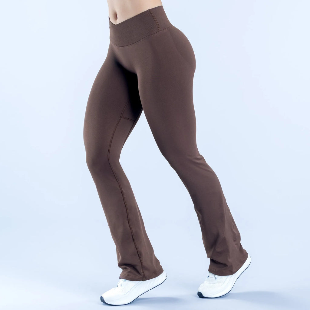 Athletic Sanctuary flared high-waist yoga leggings with sculpting fit and comfortable stretch, perfect for movement and exercise.