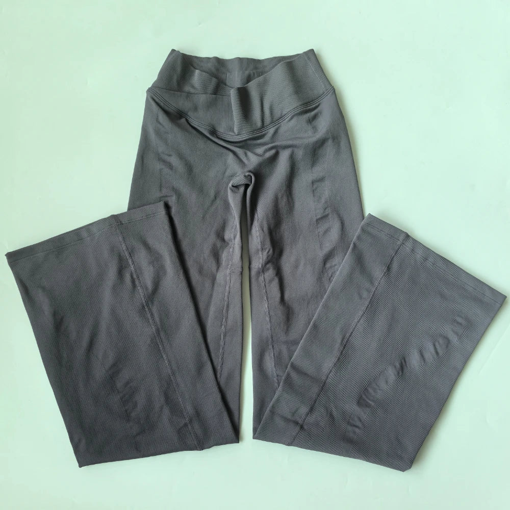 Athletic Sanctuary flared yoga leggings with high waist and sculpting fit, designed for comfortable movement and flexibility.