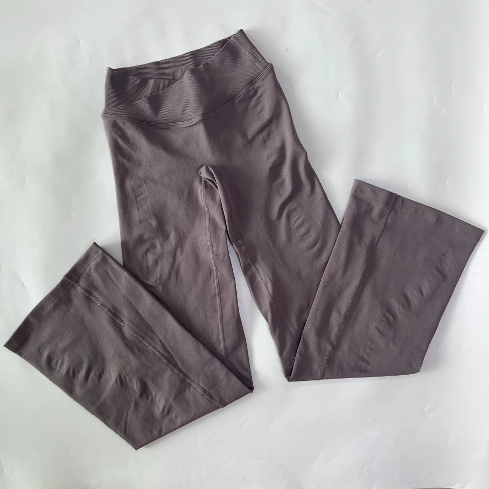 Athletic Sanctuary flared yoga leggings featuring high-waist design, sculpting fit, and comfortable stretch for active movement.