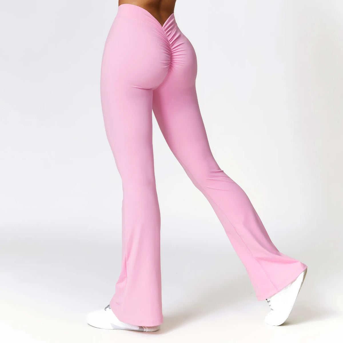High-waist flare yoga pants by Athletic Sanctuary showing a supportive fit, perfect for training or casual wear.