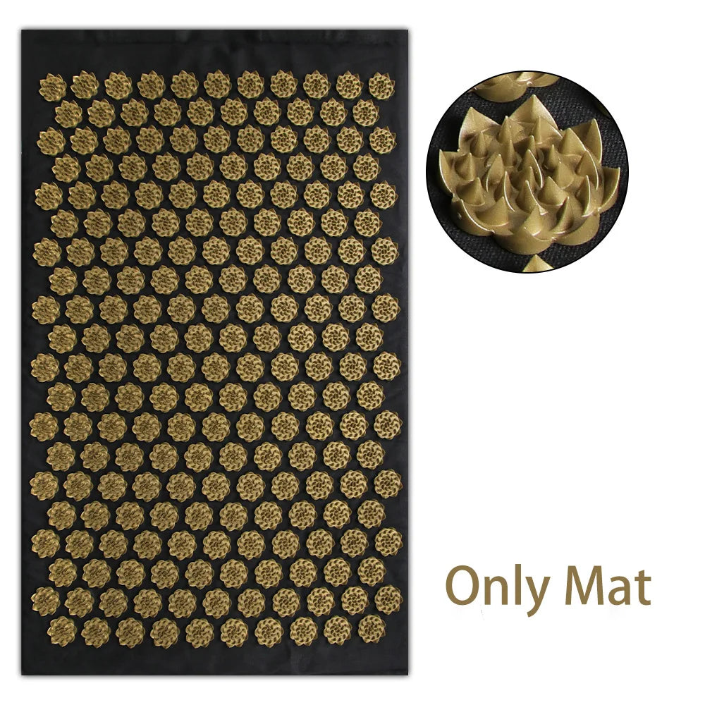Athletic Sanctuary acupressure massage mat and cushion set with textured surface for stress relief and back pain relief.