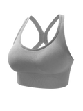 Women's ribbed seamless crop tank top by Athletic Sanctuary, shown in a close-up of the fitted, stretchy ribbed fabric.
