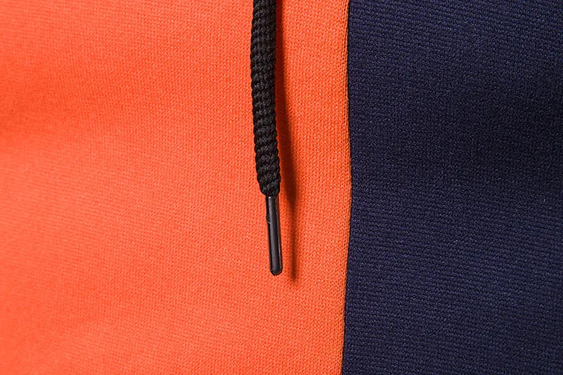 Athletic Sanctuary men's fleece hoodie with patchwork design, big pocket, color block style, casual hooded sweatshirt, hip hop fashion