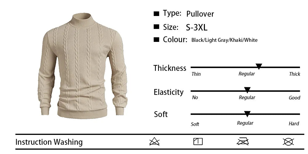 Men’s high collar knit sweater by Athletic Sanctuary, slim fit vintage winter pullover with cozy, textured knit design.