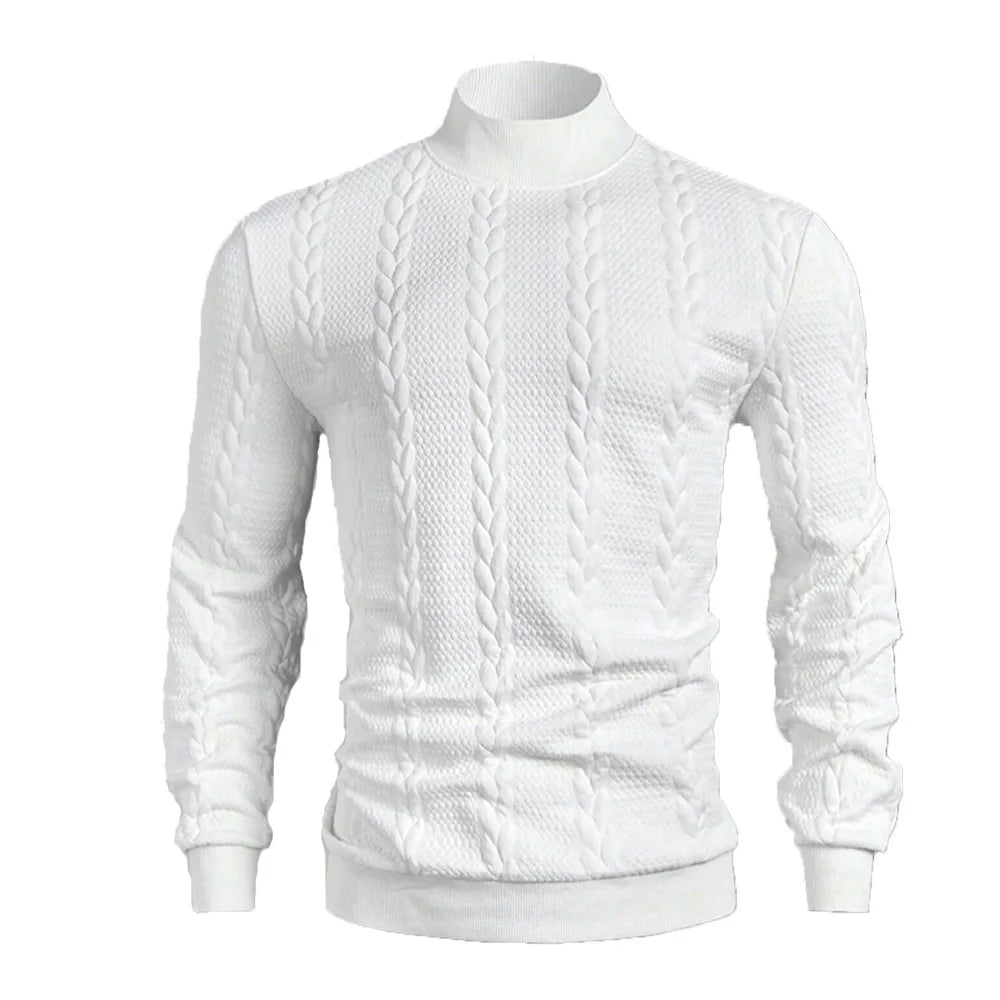 Men's vintage slim fit high collar knit sweater by Athletic Sanctuary, winter pullover with a cozy, stylish design.