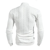 Men’s high collar knit sweater by Athletic Sanctuary, vintage slim fit winter pullover with cozy, textured fabric and ribbed collar.
