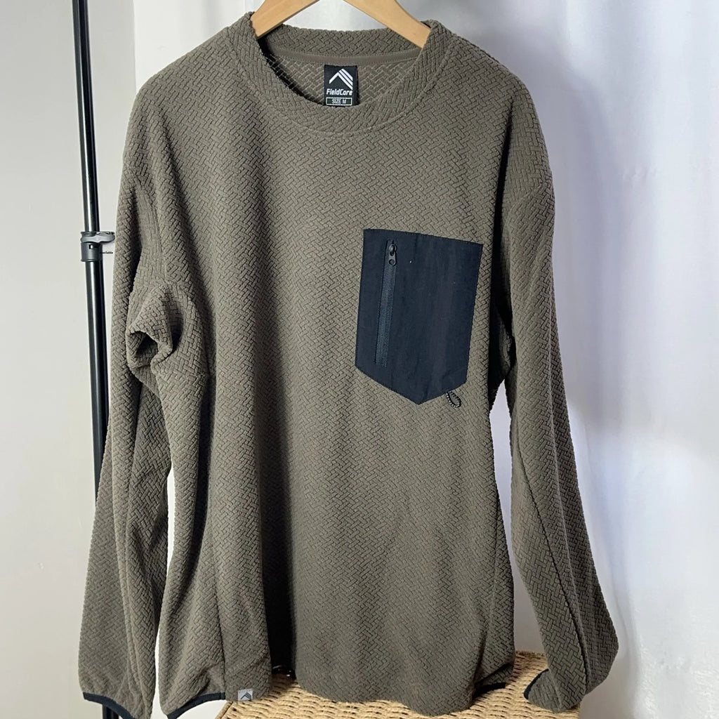 Unisex casual sweatshirt by Athletic Sanctuary featuring a warm crewneck design with a front chest pocket and comfortable fit.