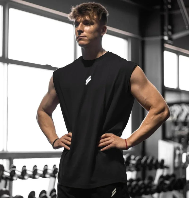 Men's mesh gym tank top by Athletic Sanctuary featuring quick-dry sleeveless fitness vest with breathable mesh fabric.