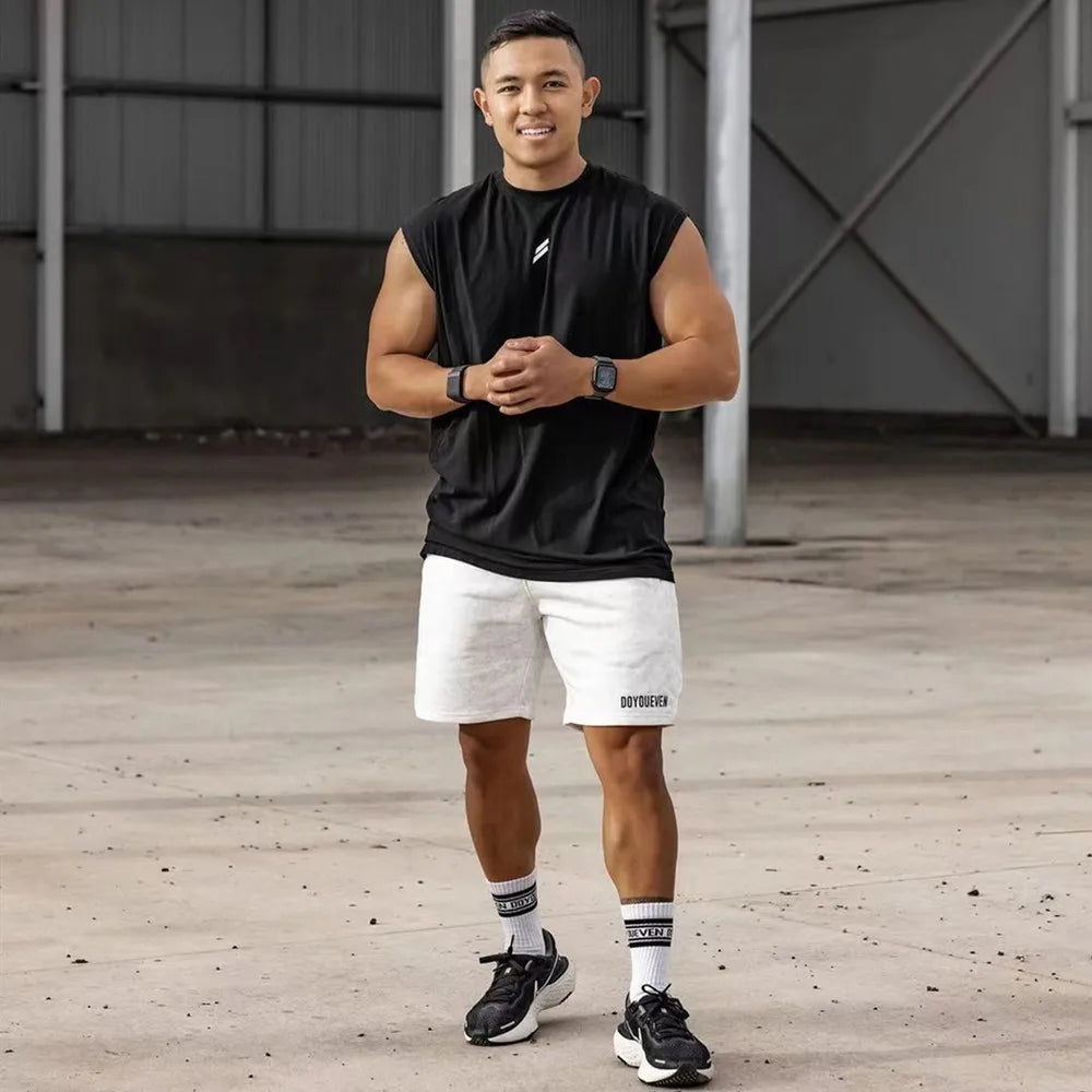 Black men's mesh gym tank top by Athletic Sanctuary, sleeveless quick-dry fitness vest ideal for workout and active wear.