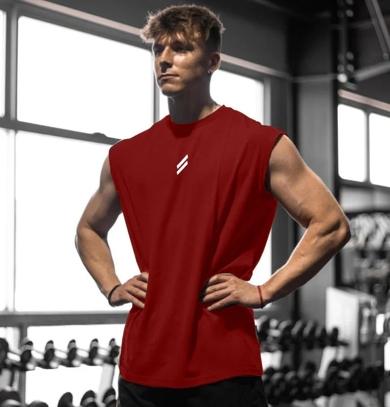 Men’s mesh gym tank top by Athletic Sanctuary, quick-dry sleeveless fitness vest with breathable fabric for workout comfort.