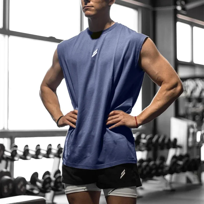 Men’s mesh gym tank top by Athletic Sanctuary, quick-dry sleeveless fitness vest with breathable fabric for workout comfort.