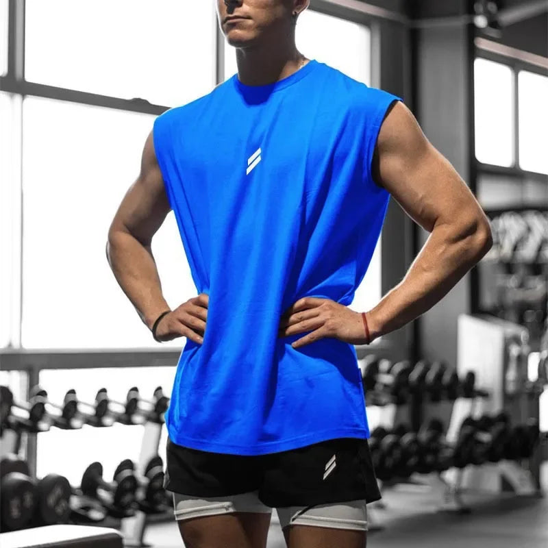 Men’s mesh gym tank top by Athletic Sanctuary, quick-dry sleeveless fitness vest with breathable mesh fabric for workout comfort.