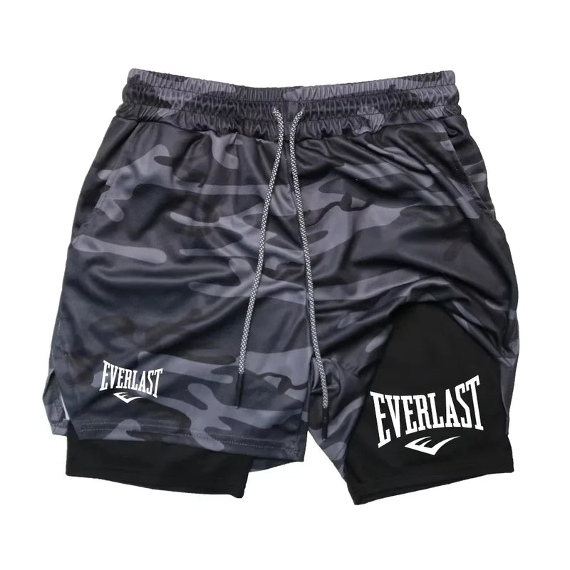 Men’s 2-in-1 performance shorts by Athletic Sanctuary with a lightweight design, ideal for running and training activities.