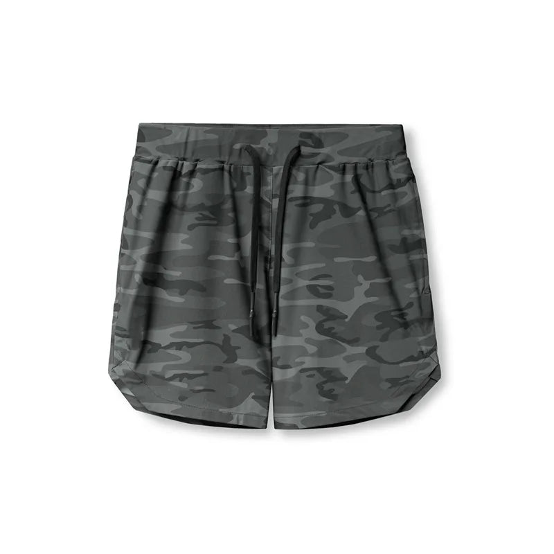 Men’s quick-dry performance shorts by Athletic Sanctuary, designed for training and everyday wear, shown in navy blue with elastic waistband.