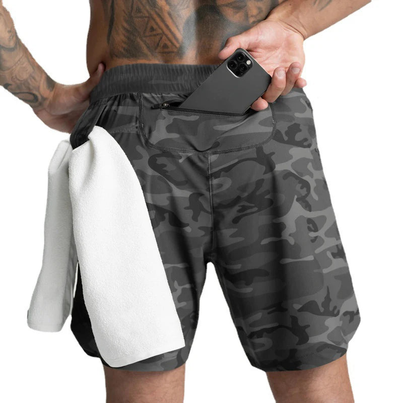 Men’s quick-dry performance shorts by Athletic Sanctuary, designed for training and everyday wear, shown in a close-up image.