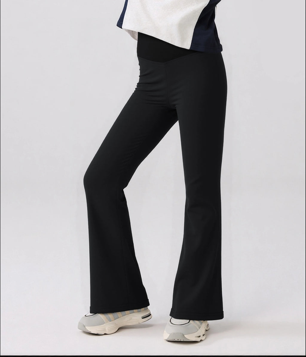 Girls’ high-waist flared leggings by Athletic Sanctuary featuring stretchy, comfortable fabric for everyday movement.