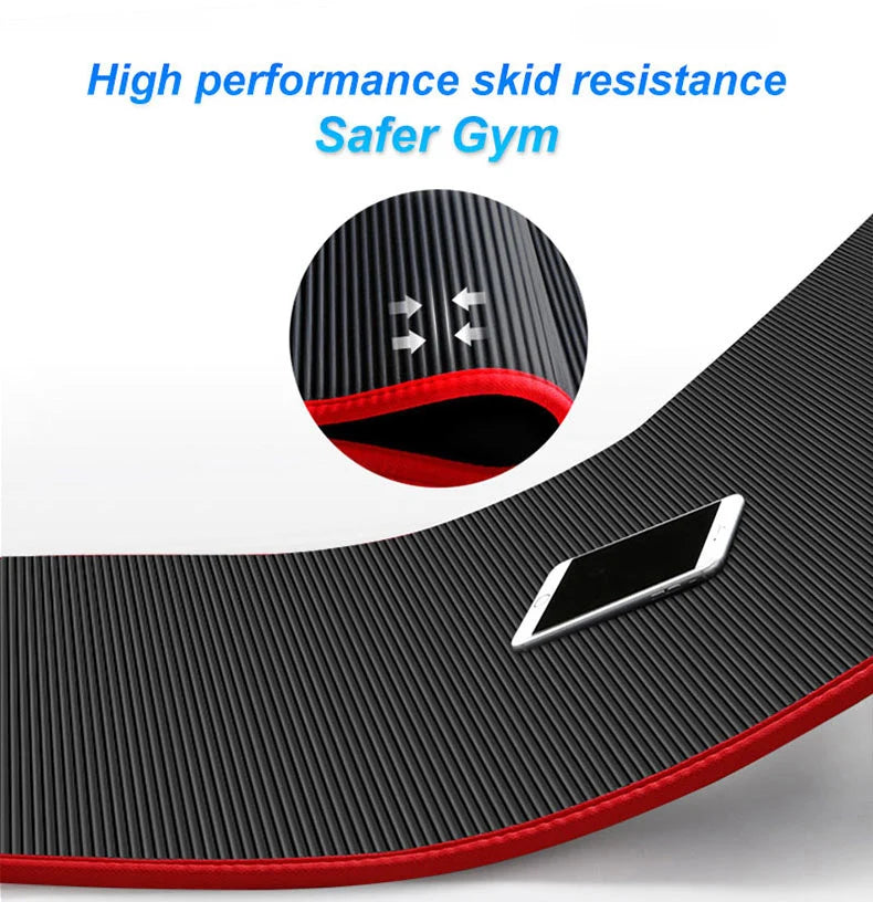 Extra thick 10mm Athletic Sanctuary yoga mat with non-slip surface, ideal for Pilates and workout routines.
