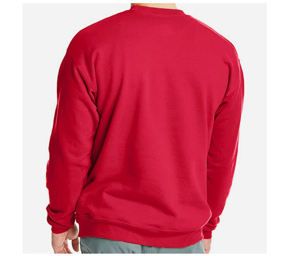 Man wearing Athletic Sanctuary men's fleece pullover sweatshirt, soft casual streetwear top in a relaxed fit.