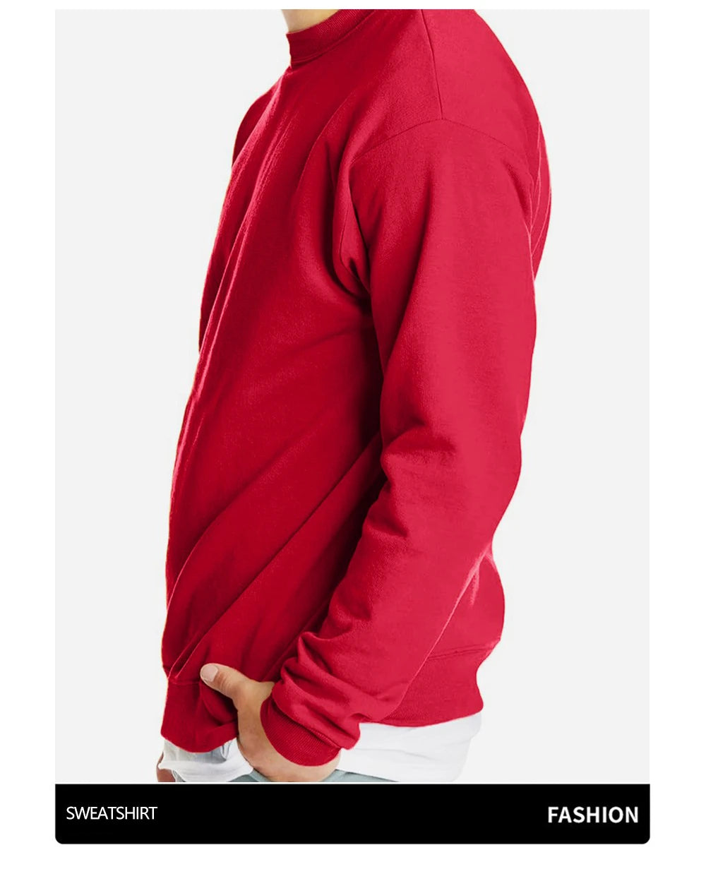 Red men's fleece pullover sweatshirt by Athletic Sanctuary, soft casual streetwear top with a comfortable fit.