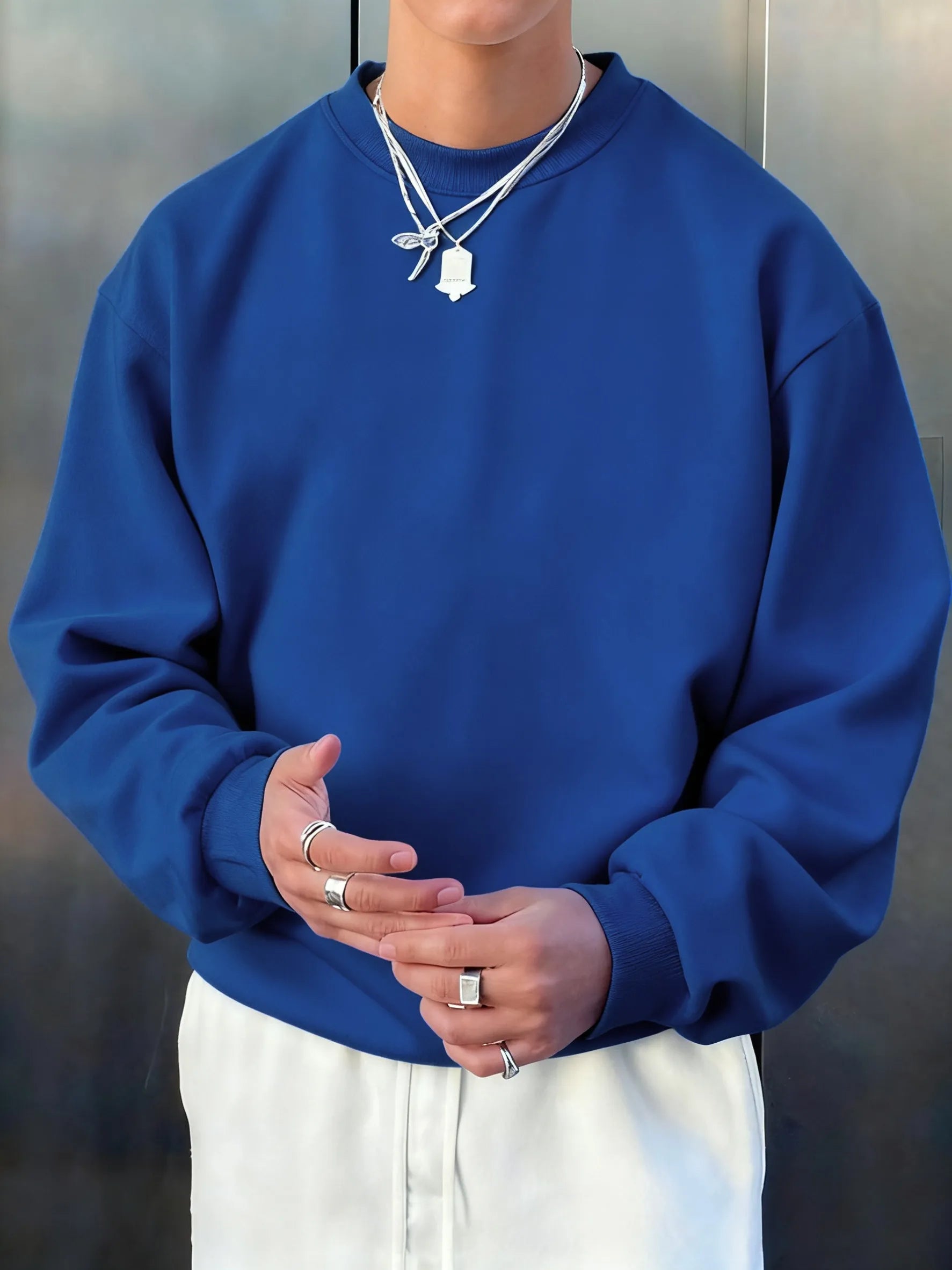 Men’s fleece pullover sweatshirt by Athletic Sanctuary, showcasing a soft casual streetwear top with a relaxed fit and cozy fleece material.