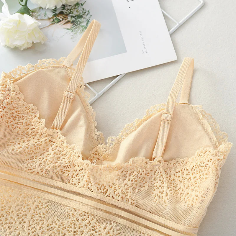 Women’s seamless lace tube top bralette by Athletic Sanctuary, V-neck crop bra with supportive, lightweight lace fabric.