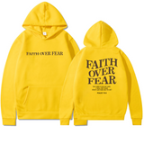 Faith Over Fear Hoodie – Inspirational Christian Pullover Hoodie for Men & Women Casual Streetwear Sweatshirt