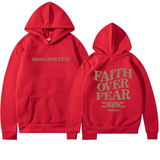 Faith Over Fear Hoodie – Inspirational Christian Pullover Hoodie for Men & Women Casual Streetwear Sweatshirt
